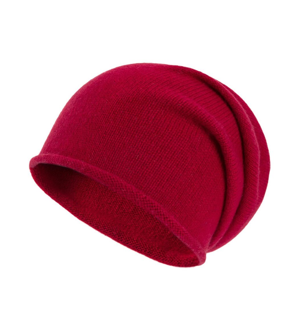 5002 100% Cashmere Slouchy Beanie Hat , Knitted Soft Warm Cashmere Skull